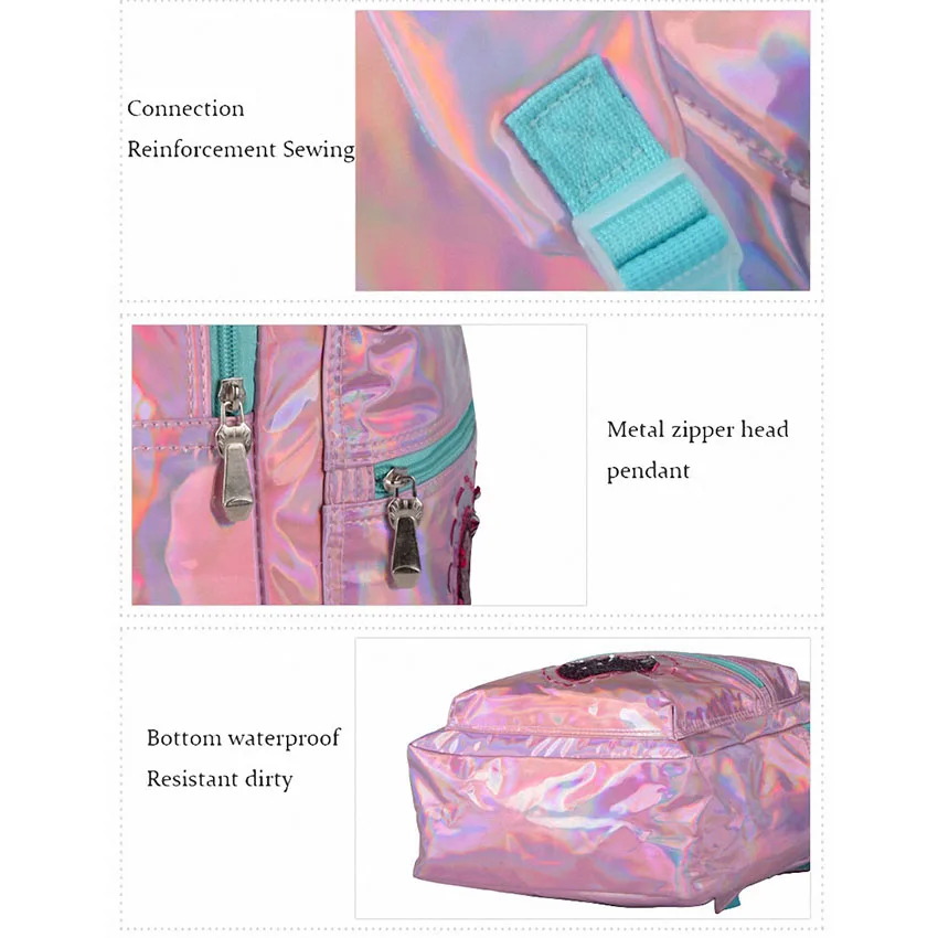 JASMINESTAR школьные сумки для девочек бренд ПВХ лазерная сумка розы блесток рюкзак Водонепроницаемый Дети сумка ранцы