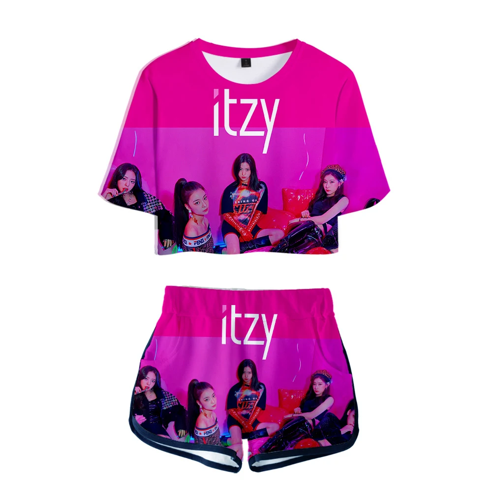 Женский костюм-двойка ITZY летний повседневный комплект из двух предметов с 3D