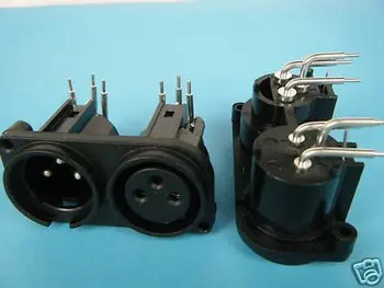 

50 XLR Male + Female Chassis PCB Socket Connector 1075