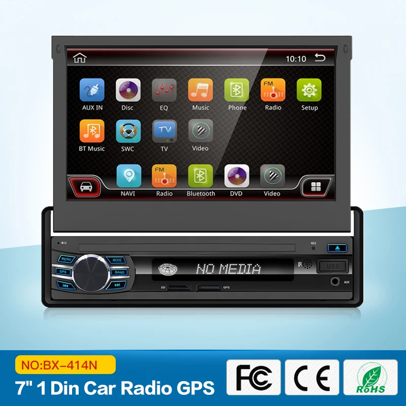 Car Radios Stereo audio Radio Android 7.1 Bluetooth 1DIN 7 HD Retractable Touch Screen Monitor radio SD FM USB Rear View Camera