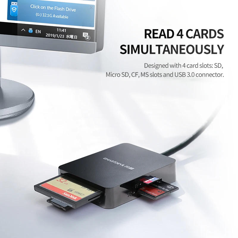 SmartDevil Card Reader USB 3 0 All In One SD UCB SD TF CF MS Compact 2