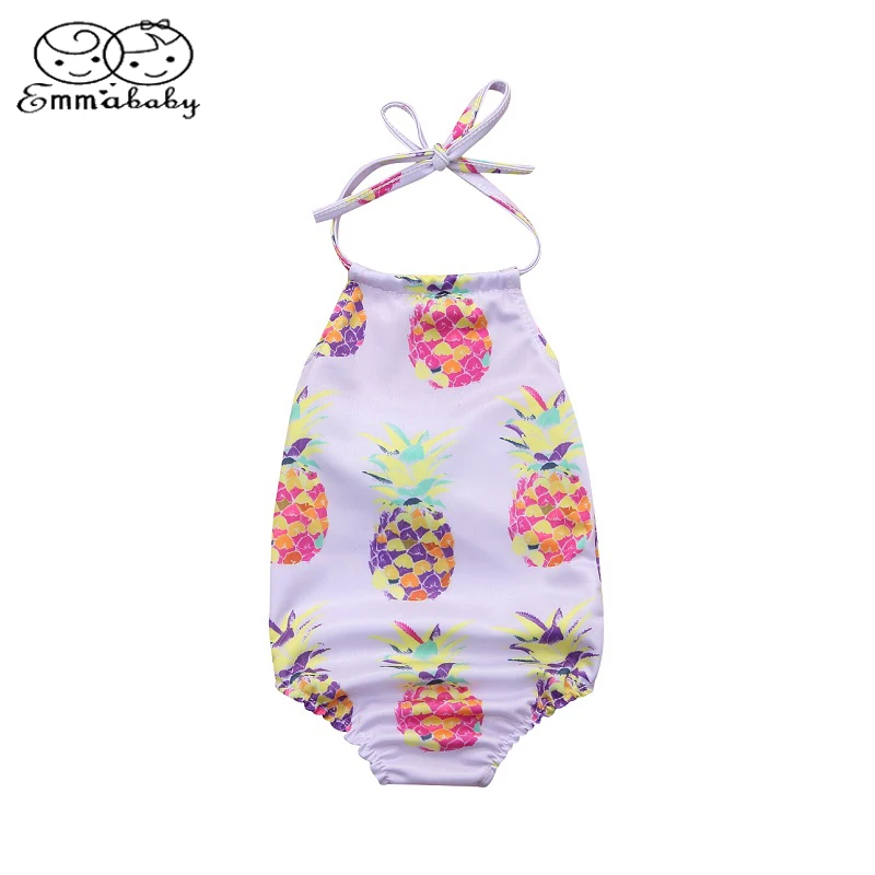 Emmababy Hawaii Cute Sumsuit Infant Kids Baby Girl pineapple Print