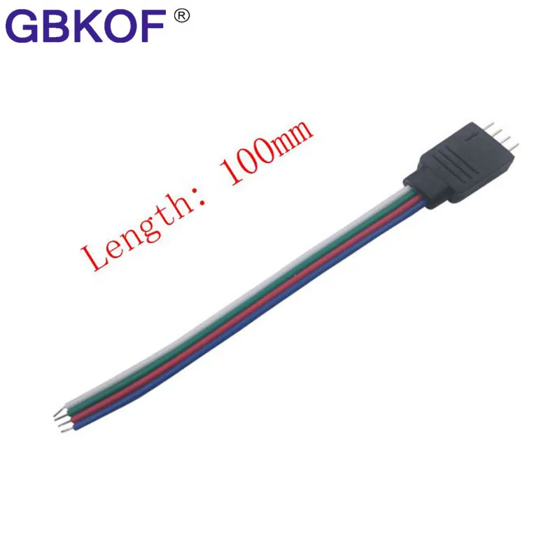 5 шт./лот RGB 4 контакта разъем провода 10 см для 3528 5050 Светодиодная лента мужской тип