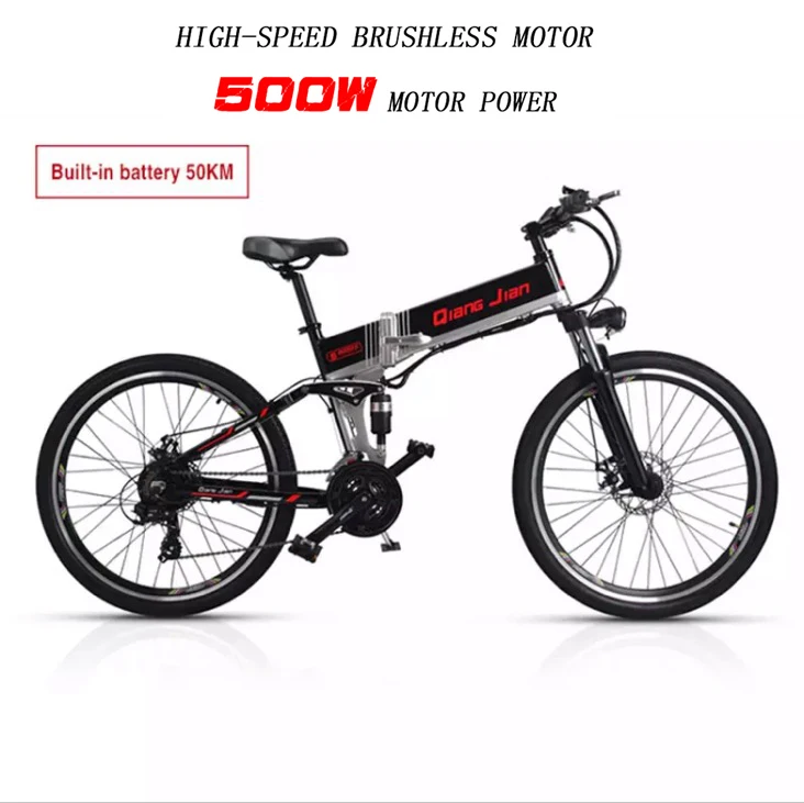 Flash Deal Motor Portable Electric Bicycle With 26 "2019 New Built-in Lithium Battery Electric Bicycle, Folding Electric Bike Off Road 2