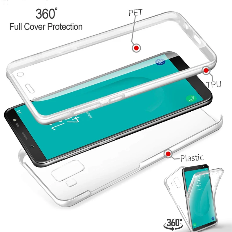 

Luxury 360 PET & PC Full Cover Phone Case for Samsung Galaxy A6S A6 A8 Plus A7 A9 2018 S10 S9 S8 Cases Cover Soft Silicone Frame