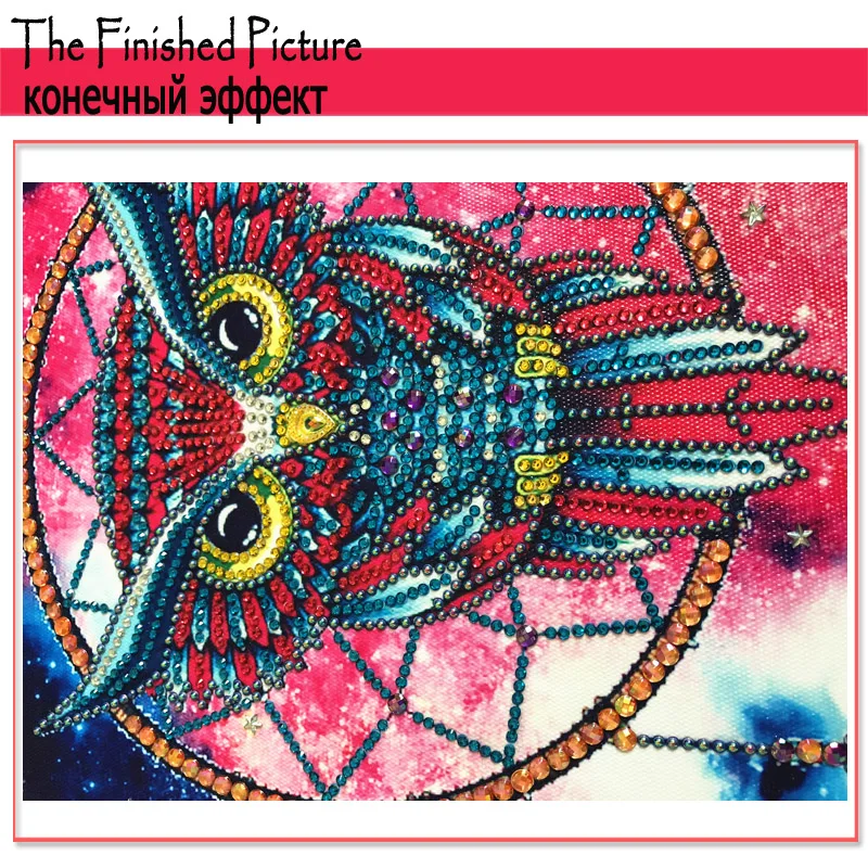 RUBOS DIY 5D Diamond Painting Dreamcatcher Owl Diamond Embroidery Big Crystal Mosaic Sale Picture Gift Hobby New Wall Decor Kits (4)