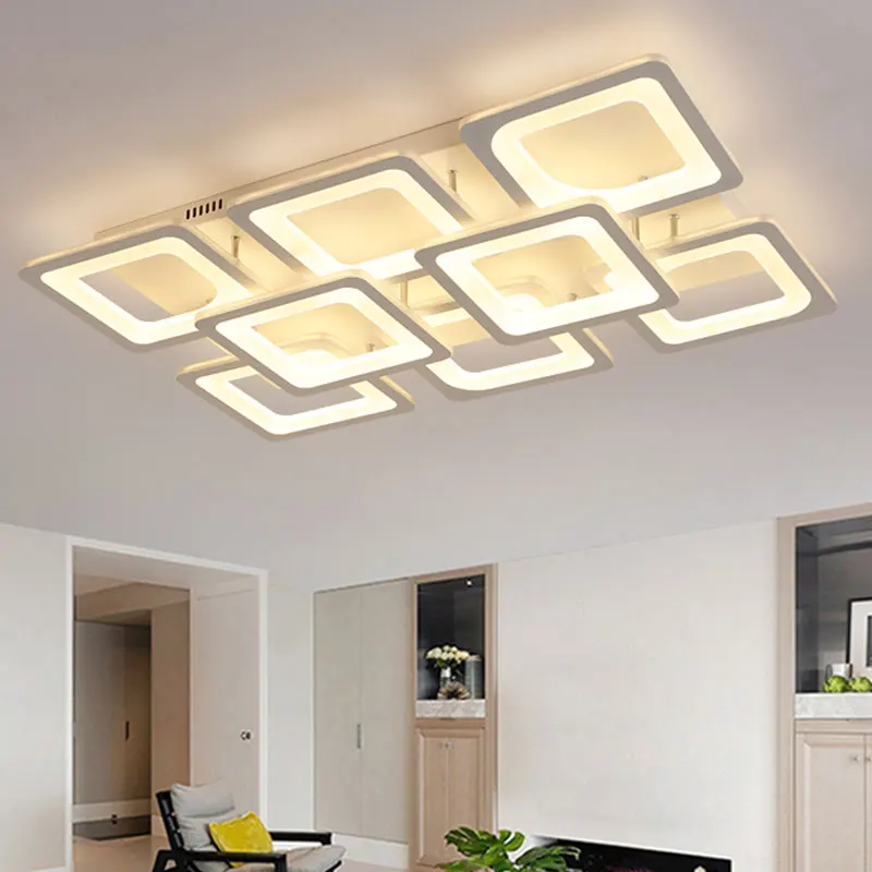 

New Square Chandelier Led For Living Room Bedroom Dining Room Home Lamp AC85-265V Modern Led Ceiling Chandelier Lamp Fixtures