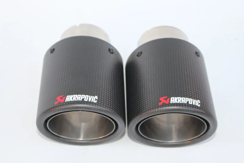 2X настраиваемый Akrapovic выхлопной наконечник из углеродного волокна/Глушитель концевые трубы крышка автомобиля для BMW VW Golf 7 Audi Mazda Honda аксессуары