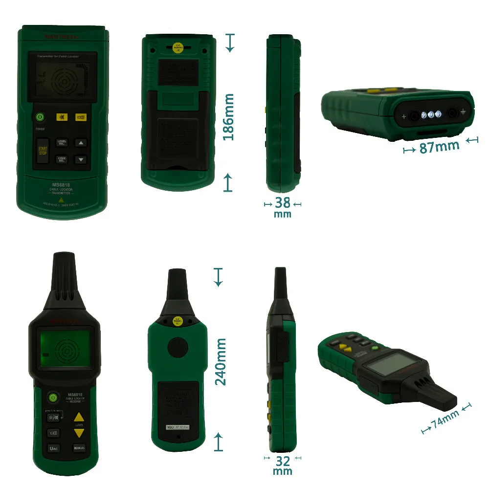 1 шт. Mastech Профессиональный MS6818 жильный кабель Tracker металлических труб Locator метр тестер 12~ 400 В детектор