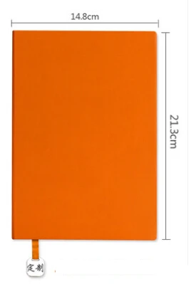 Логотип имя заказной кожаный А5 записная книжка журнал дневник планировщик блокнот для детей подарок для письма блокноты офисные школьные принадлежности - Цвет: Оранжевый
