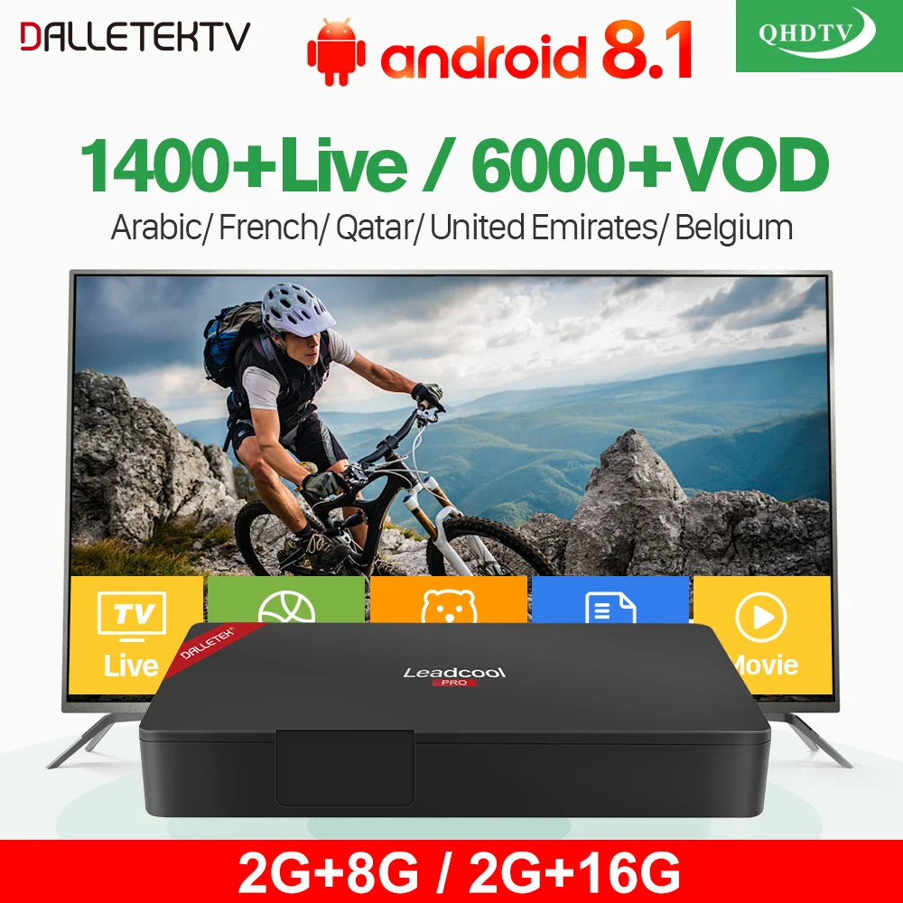 

Leadcool Pro IPTV Box Subscription IP TV Android 8.1 2G+8G 2G+16G 4K QHDTV Belgium Netherlands Arabic French IPTV QHDTV Code