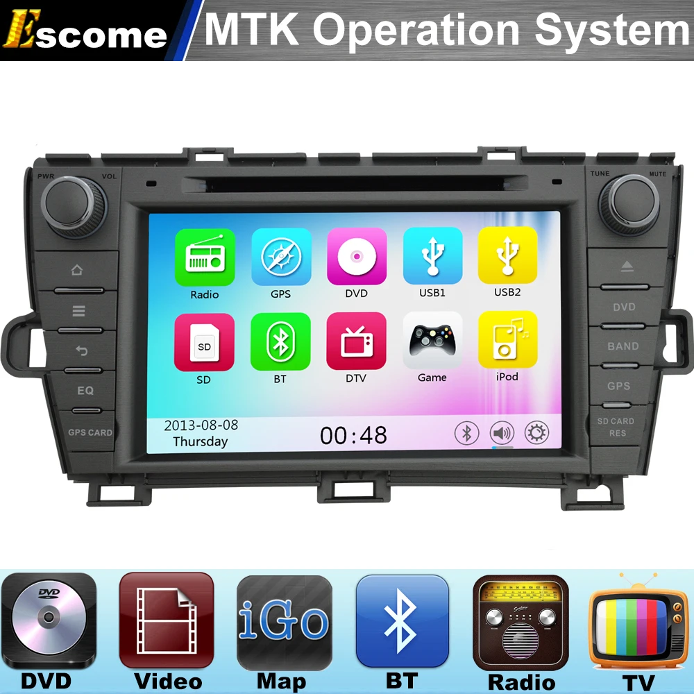 MTK3360 Car DVD Player For Toyota Prius 2009 2010 2011 ...