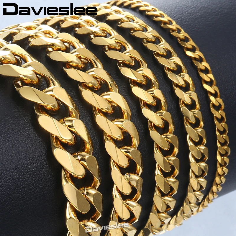 Personalize Size 3/5/7mm Mens Boys Curb Cuban Chain Bracelet Black Tone Stainless Steel Gift Promotion Wholesale Jewelry KB217 Fashion Jewelry