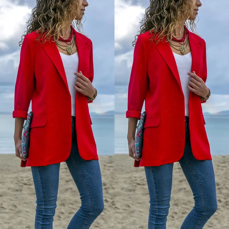 

2019 New Sytyle Fashion Women Lady Suit Coat Business Blazer Long Sleeve Jacket Outwear Clothes Female Blazers