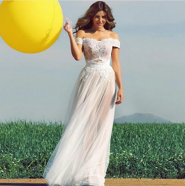 2016 Simple Beach Long Wedding Dresses Short Sleeve Sweetheart Y 2016 Simple Beach Long Wedding Dresses Short Sleeve Sweetheart Y Lace Liques See Through Garden Bridal Gown Vestidos De In From