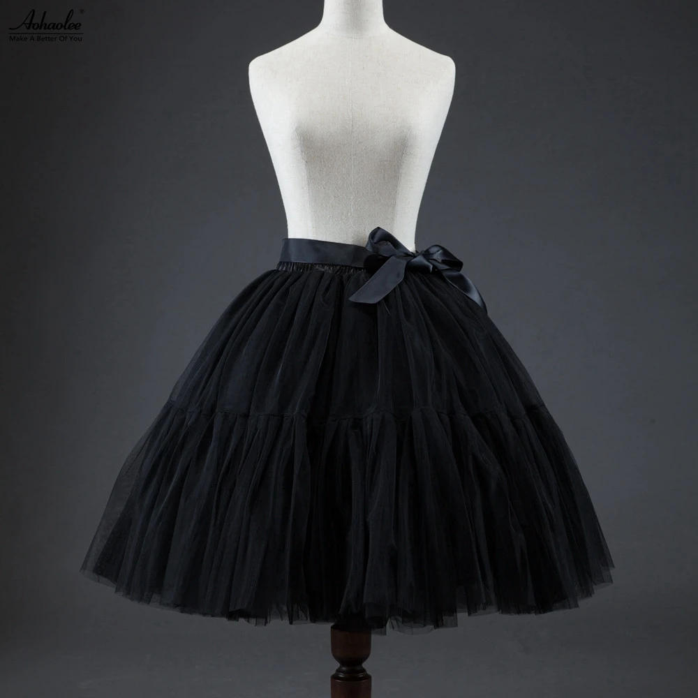 Aohaolee 5 layer midi tutu rokken bubble rok vintage tulle rok Vrouwen Lolita Petticoat Party Prom Rok Falda Mujer Saia Jupe Aohaolee 5 layer midi tutu rokken bubble rok vintage tulle rok Vrouwen Lolita Petticoat Party Prom Rok Falda Mujer Saia Jupe