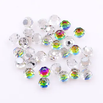 

ZHUBI New Crystal Round Flat Bottom Rhinestones 4/6/8MM 32Faceted Non-porous Glass Beads DIY Jewelry Accessories Wholesale