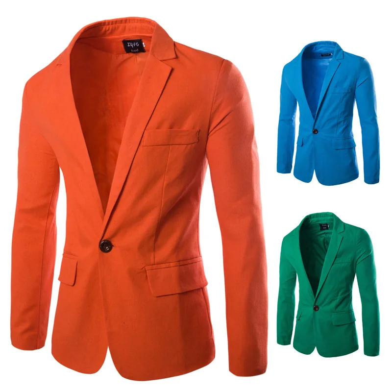 

Spring summer new factory supply blazer Dropshipping trade style men's linen leisure suit high-grade fashion jacket top coat