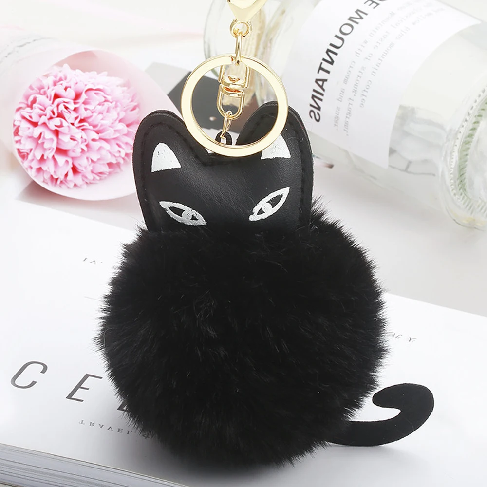 Miig-du Pompom Llavero Bolas Llavero Bolso Bolsa Colgante Llavero Coche Ornamento de la Bola de la Felpa