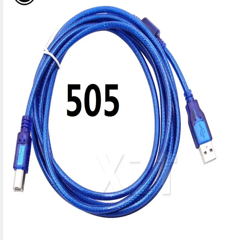 

505 High Speed Transparent Blue USB 2.0 Printer Cable Type A Male to Type B Male Dual Shielding for 0.3m, 1.5m, 3m ,5m