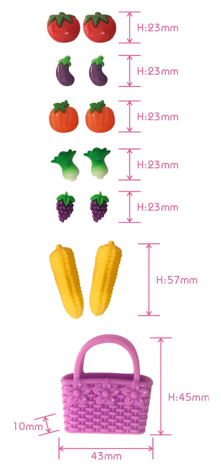 Нагорный Карабах 13 шт./компл. аксессуары для куклы миниатюрный игрушка мини игровой Еда фруктовых и овощных мешков для куклы Барби DIY аксессуары DZ