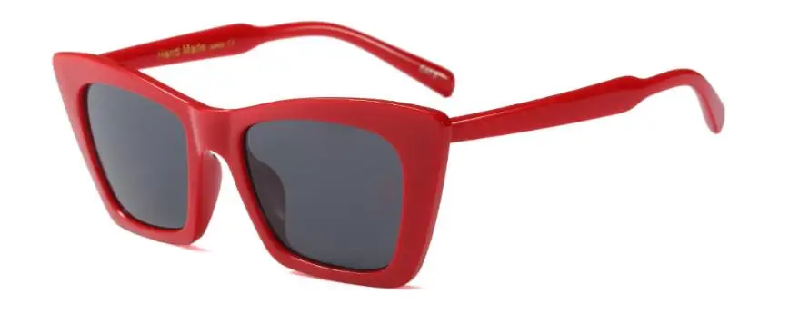 Квадратные Солнцезащитные очки кошачий глаз, женские модные роскошные очки, красные Оттенки для женщин, яркие черные солнцезащитные очки для мужчин, высокое качество, UV400 - Цвет линз: C6 red gray