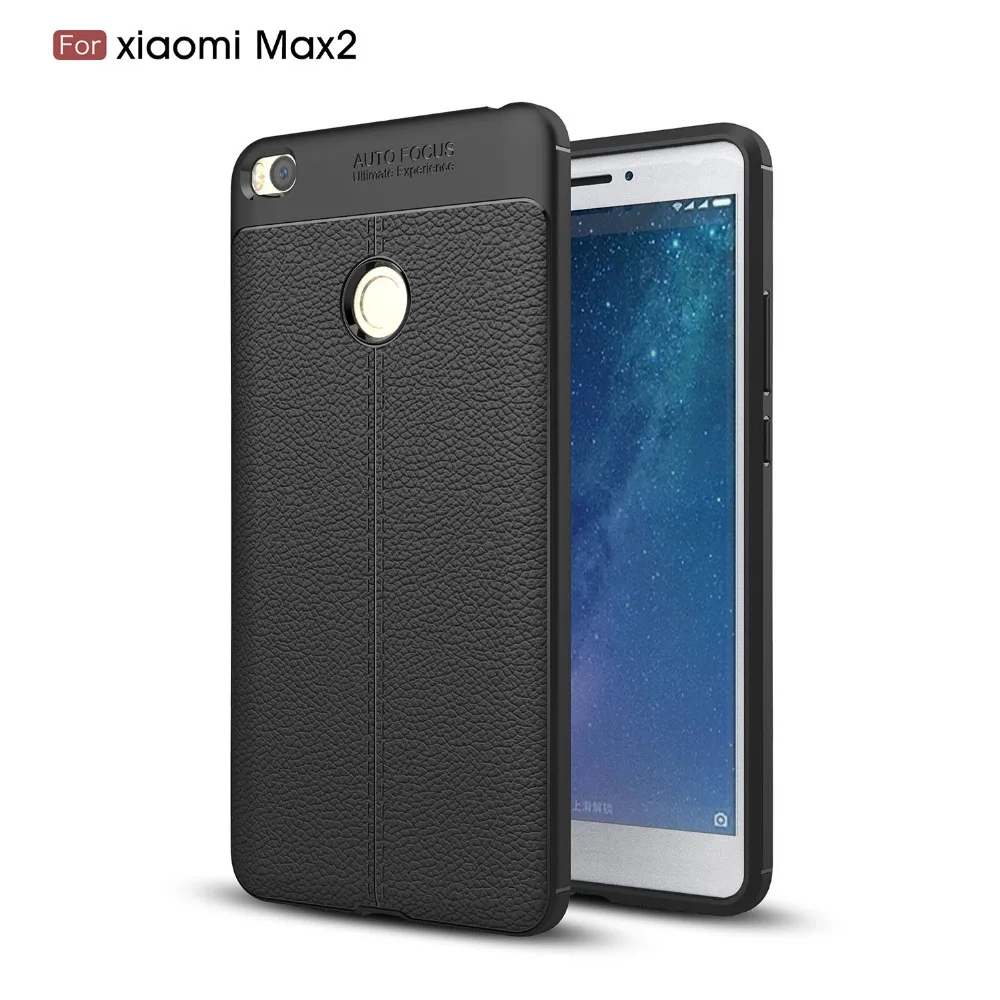 

For Xiaomi Mi Max 2 Case 6.44 inch Litchi Pattern Soft Silicone TPU Case for Xiaomi Mi Max2 Phone Back Cover For Xiaomi MAX 2