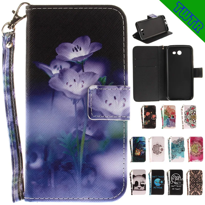 Flip Case for Samsung Galaxy J3 J327 2017 wallet Leather housing J 3 327 SM-J327P PU+TPU mobile phone protector | Мобильные телефоны