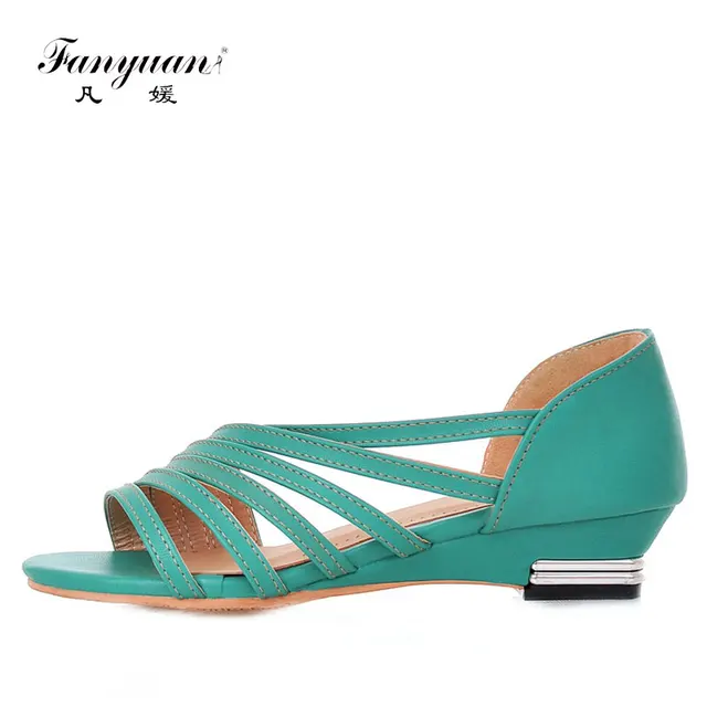 Fanyuan Hot sale brand new 2018 fashion women Flat sandals sweet cutout summer shoes High quality open toe ladies shoes