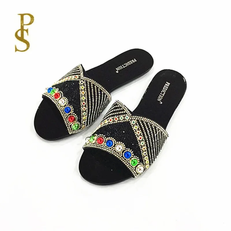 

Summer flats ladies slippers with beaded shoes for women