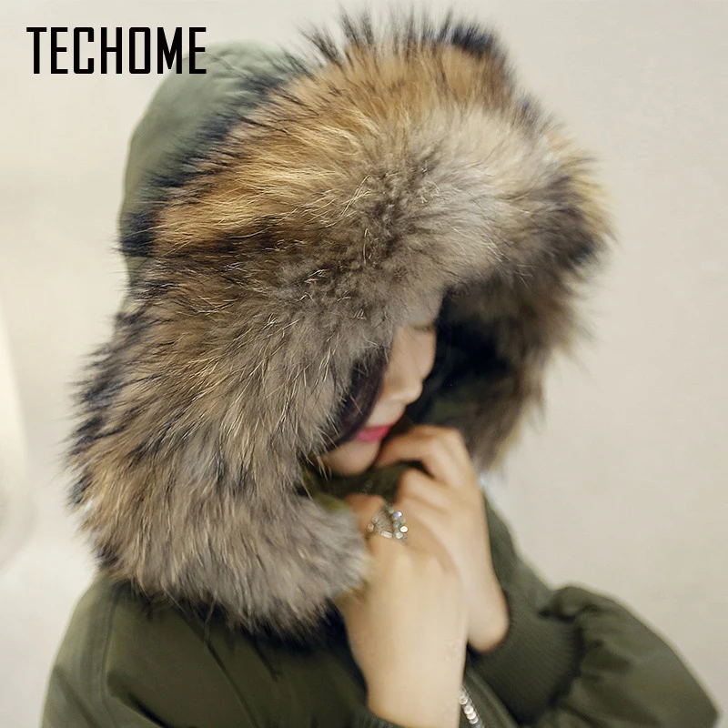 New Fashion Winter Coat Women Down Jacket Hooded Fur Collar Loose Women Parkas Zipper Ladies Outwear Parkas Long Down Jacket
