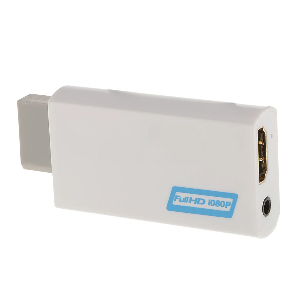 3.5mm Audio Video Converter Adapter 1080P   Upscaling for Wii to HDMI White