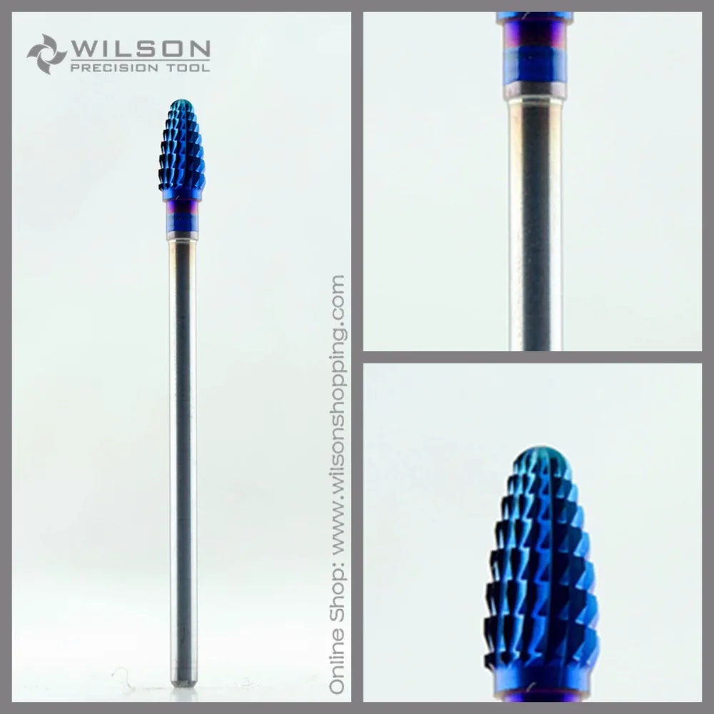 Unha para Manicure Mini Cone-médio Azul Revestimento Nano Wilson Carbide Bit Elétrica Broca M-1130127