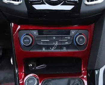 

RED PAINTED CARBON FIBER Car Inner AC Adjust Switch Panel Modification Trim Sticker for Ford Focus Mk3 Mk4 2012-2017 2018 Acc.
