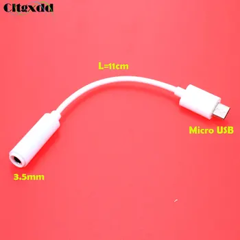 

cltgxdd Micro USB plug male to 3.5mm Female Connector headphone Jack Converter Audio Cable Lead Adaptor white L= 10cm