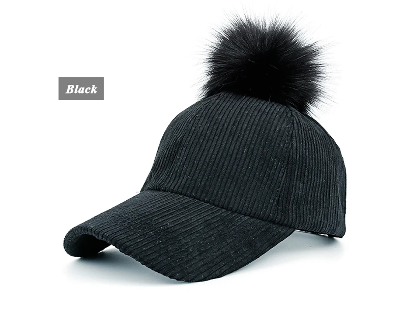Joymay, новинка, Fauxl, меховая шапка с помпонами, Вельветовая, для женщин, snapback, бейсбольная кепка, фирменная, новая, женская, мужская, для девочек, для мальчиков, кепка, B473