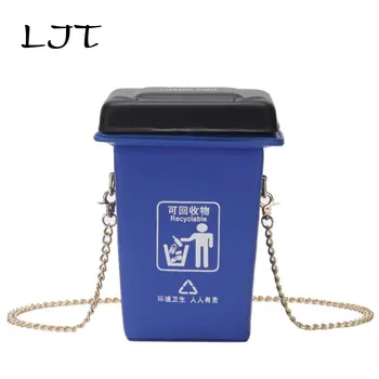 

LJT Garbage Classification Messenger Bag 2019 New Environmental Personality Creative Mini Chain Crossbody Bag Purses and Handbag