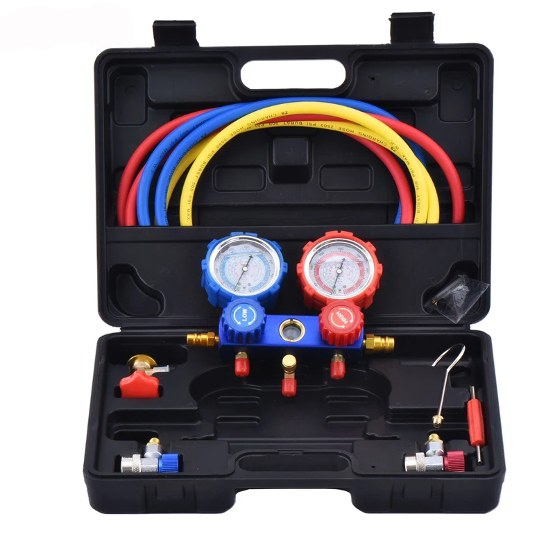 

R134 Car Air Conditioning And Fluoride Tool Set Refrigerant Pressure Gauge Car Plus Fluorine Tool Set Snow Pressure Gauge