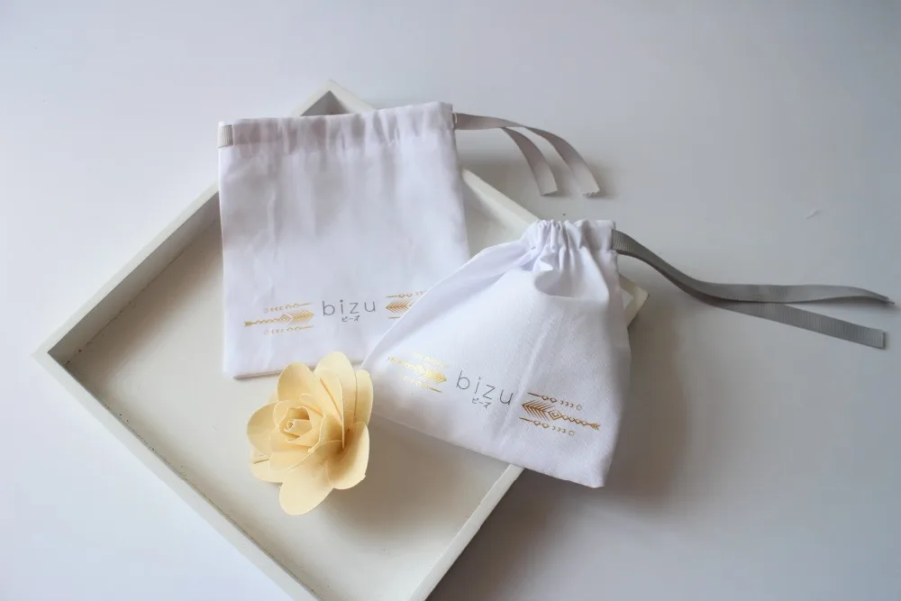 

customized Logo cotton gift Bags little Gift Jewellry drawing Pouch