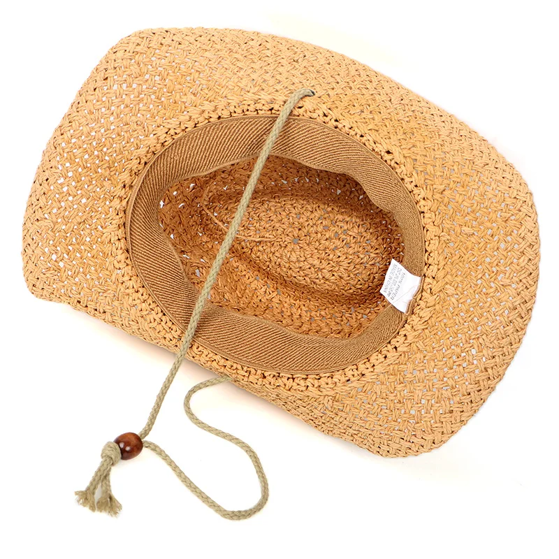 Лето, ковбойская шляпа в западном стиле для мужчин и женщин, соломенная шляпа с широкими полями, Солнцезащитная шляпа унисекс, пляжная шляпа от солнца