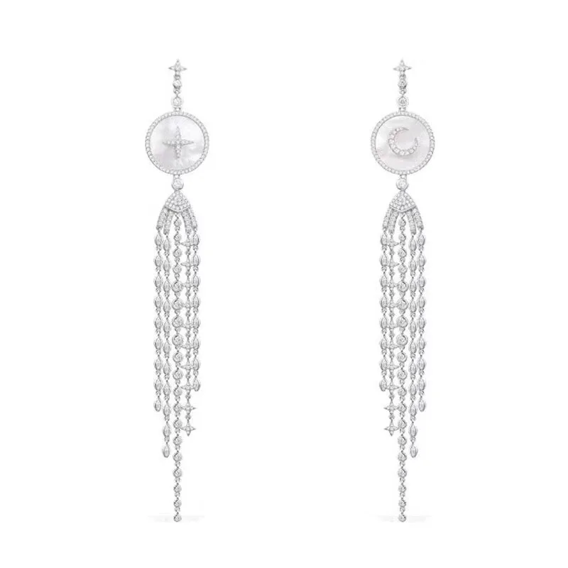 

Local focal fashionable zircon geometric eardrop
