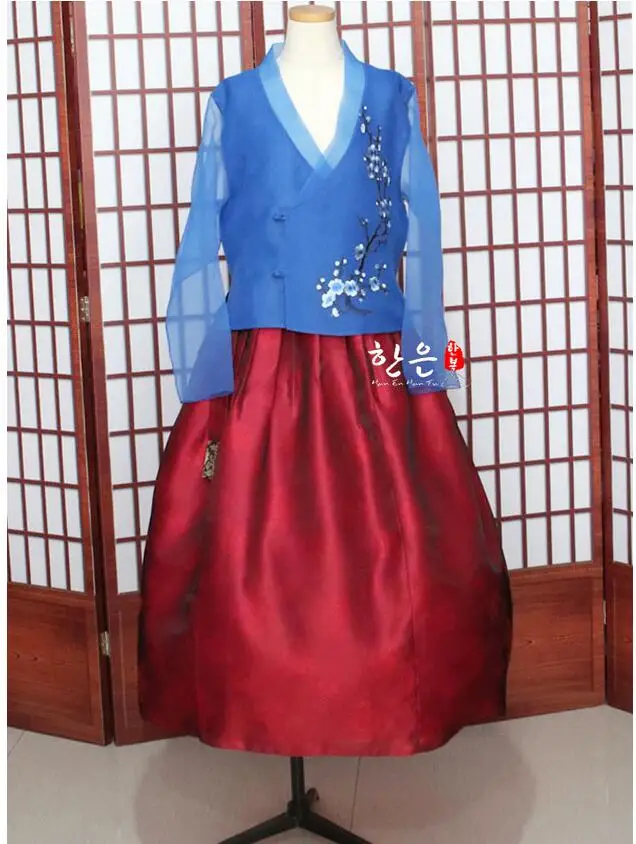 

2020 New Fahion Blue Modern Hanbok Fushion Hanbok Korean Traditional Hanbok Dress Modernized Hanbok Gift
