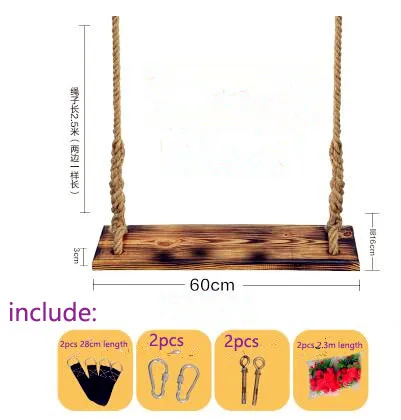 Нагрузка 150 кг 2.5 м Длина троса твердая древесина открытый подкладке взрослые дети общежитии двор антикоррозионные журналы висит качели