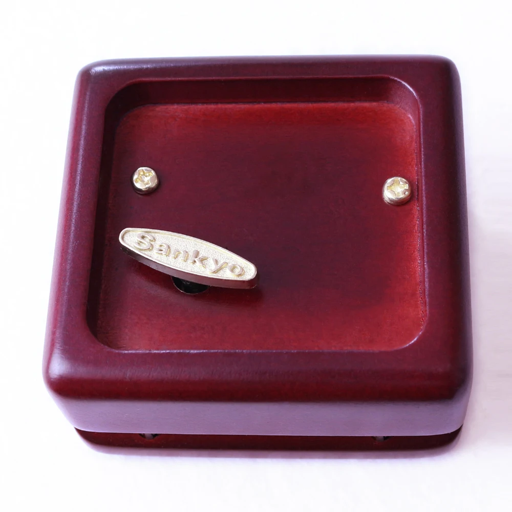 Sinzyo Handmade Wooden Once upon a December Music Box birthday Gift For Christmas/Birthday/Valentine's day gift box Wine red