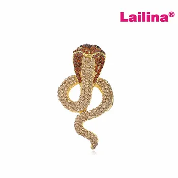 

50pcs/lot Rhinestone Crystal Snake Brooch Pin Men Jewelry