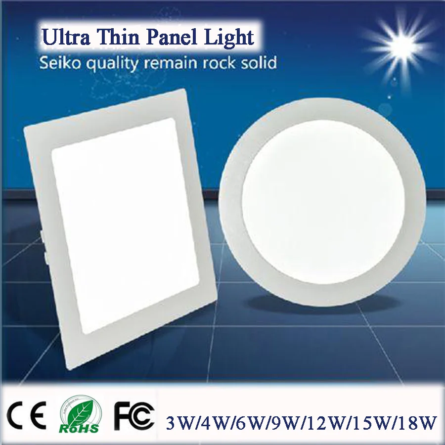 Ultra Slim Recessed LED Flat Panel Ceiling 3W 6W 9W 21W Spot Lights Downlights