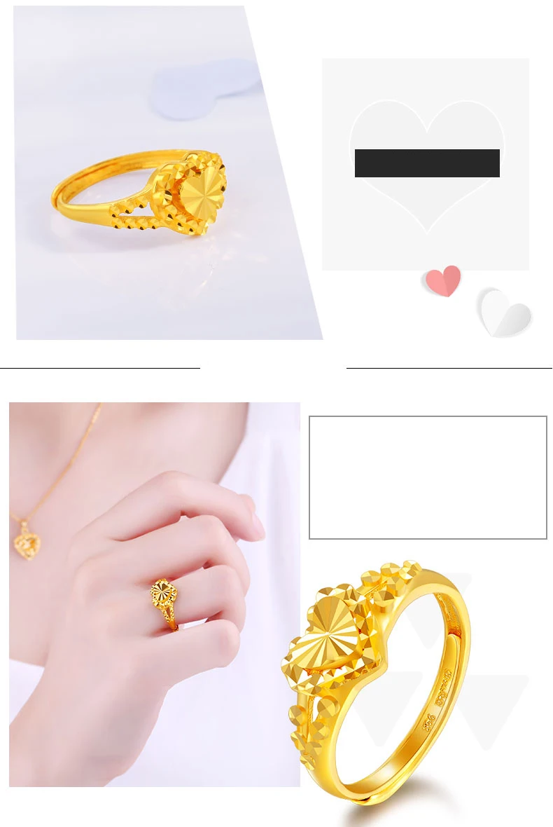 24k ring✢Gold ring 9999 thousand pure gold bracelet, authentic non-fading 24K  pure gold simple six-c | Shopee Philippines