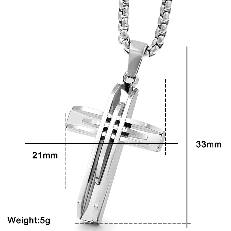 Moorvan, уникальный кулон с геометрическим крестом+ ожерелье, для женщин, рок, модный, нержавеющая сталь, bump, панк, распятие, ювелирные изделия для девочек VP285 - Окраска металла: silver colour
