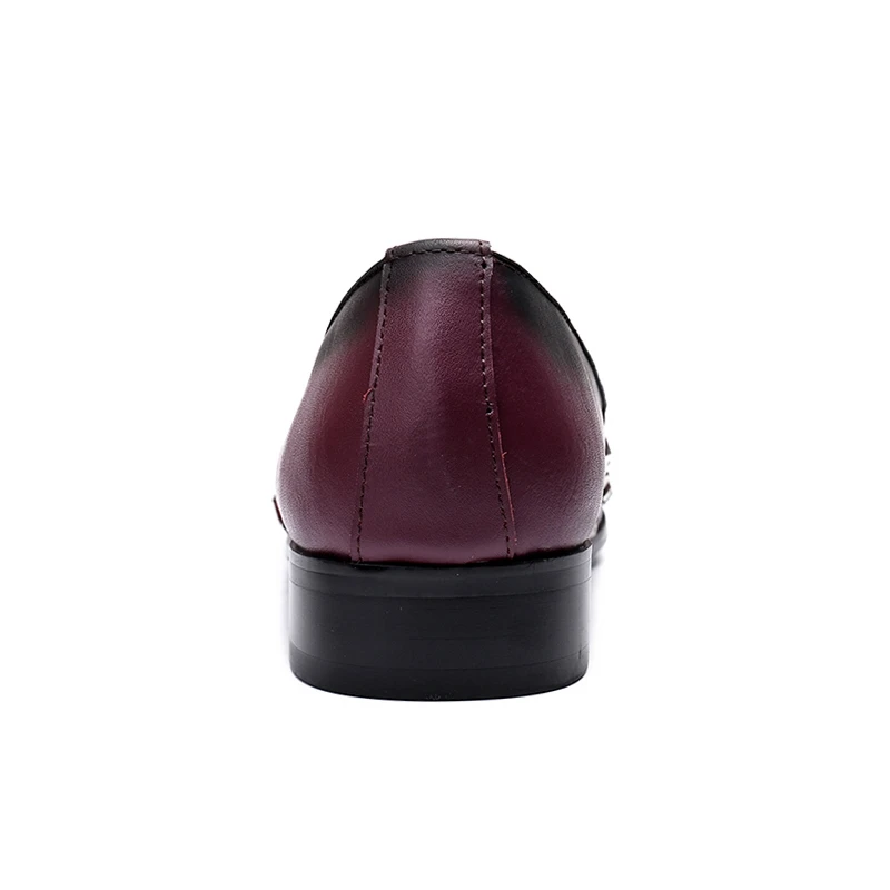 Hombre Sl490 Genuino Rocker Cuero A Slip De Zapatos On Hombres Punta Púrpura Mano Cómodos Vintage Hecho Mocasines Casuales Redonda Los wIURxPqp