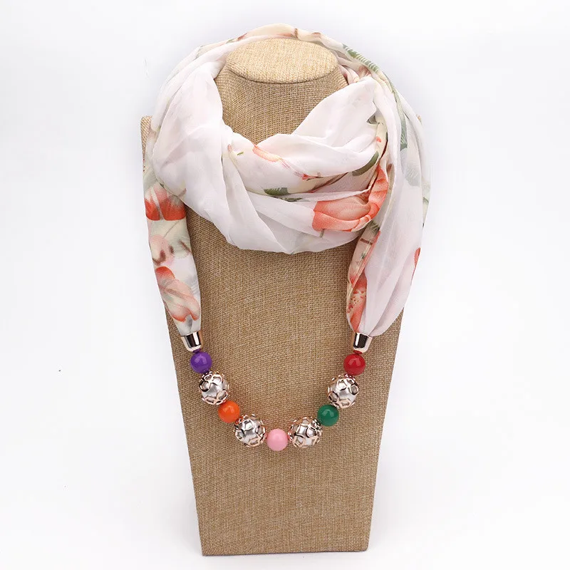RUNMEIFA массивное ожерелье шарф для женщин весна/осень мусульманские головы шифоновые шарфы чокер одежда аксессуары - Окраска металла: 2